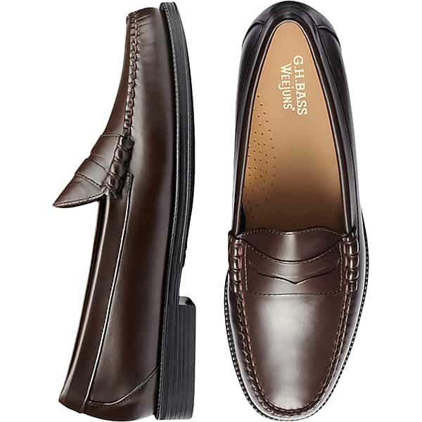 G.H.BASS Men's Larson Easy Weejuns® Moc Toe Loafers Brown - Size: 9 D-Width TMW42JC90403