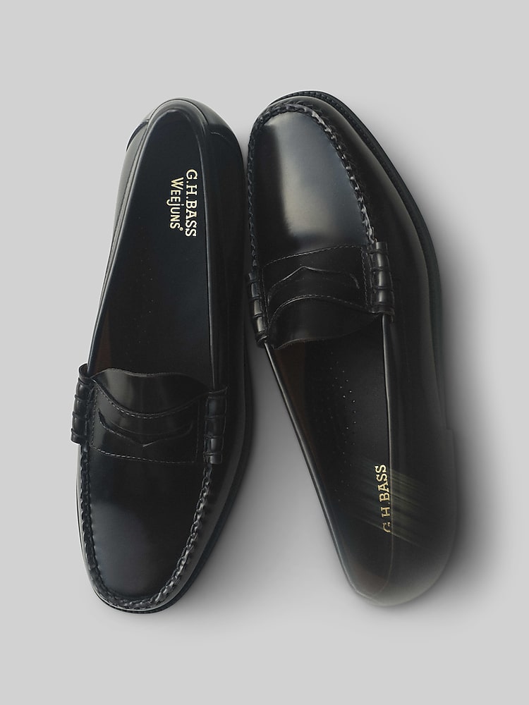 G.H.BASS Larson Weejuns® Moc-Toe Slip-On Loafers, Black | Loafers