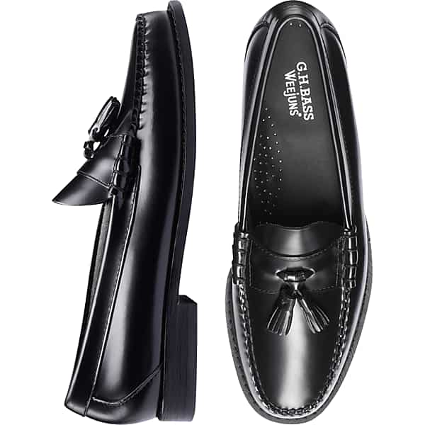 G.H.BASS Men's Lennox Tassel Weejuns® Moc Toe Loafers Black - Size: 8 D-Width TMW42JG80402