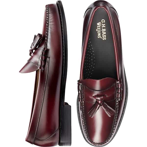 G.H.BASS Men's Lennox Tassel Weejuns® Moc Toe Loafers Burgundy - Size: 7 WIDE