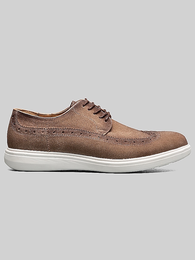 Stacy Adams Trudell Wingtip Lace-Up Hybrid Oxfords Sand