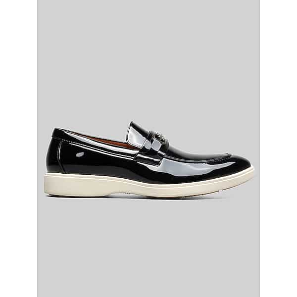 Stacy Adams Men's Slayton Moc Toe Metal Bit Loafers Formal Black - Size: 9.5 D-Width