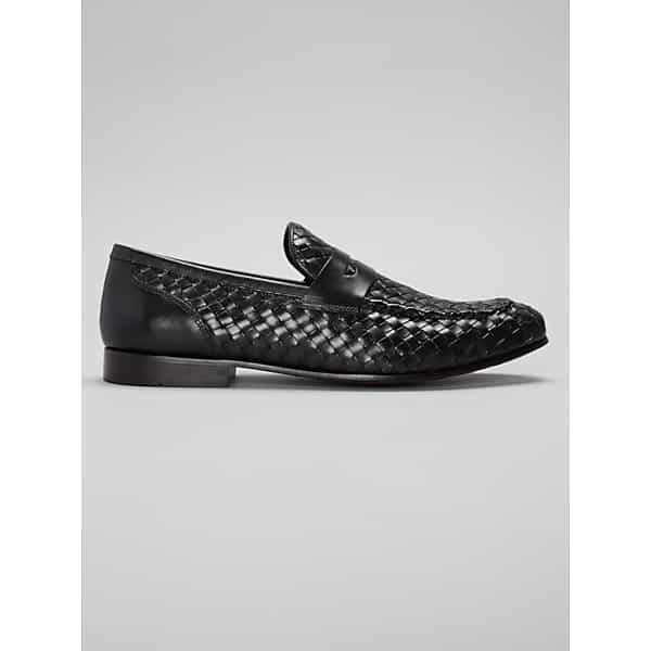 Belvedere Men's Luce Woven Penny Loafers Black - Size: 11 1/2 D-Width