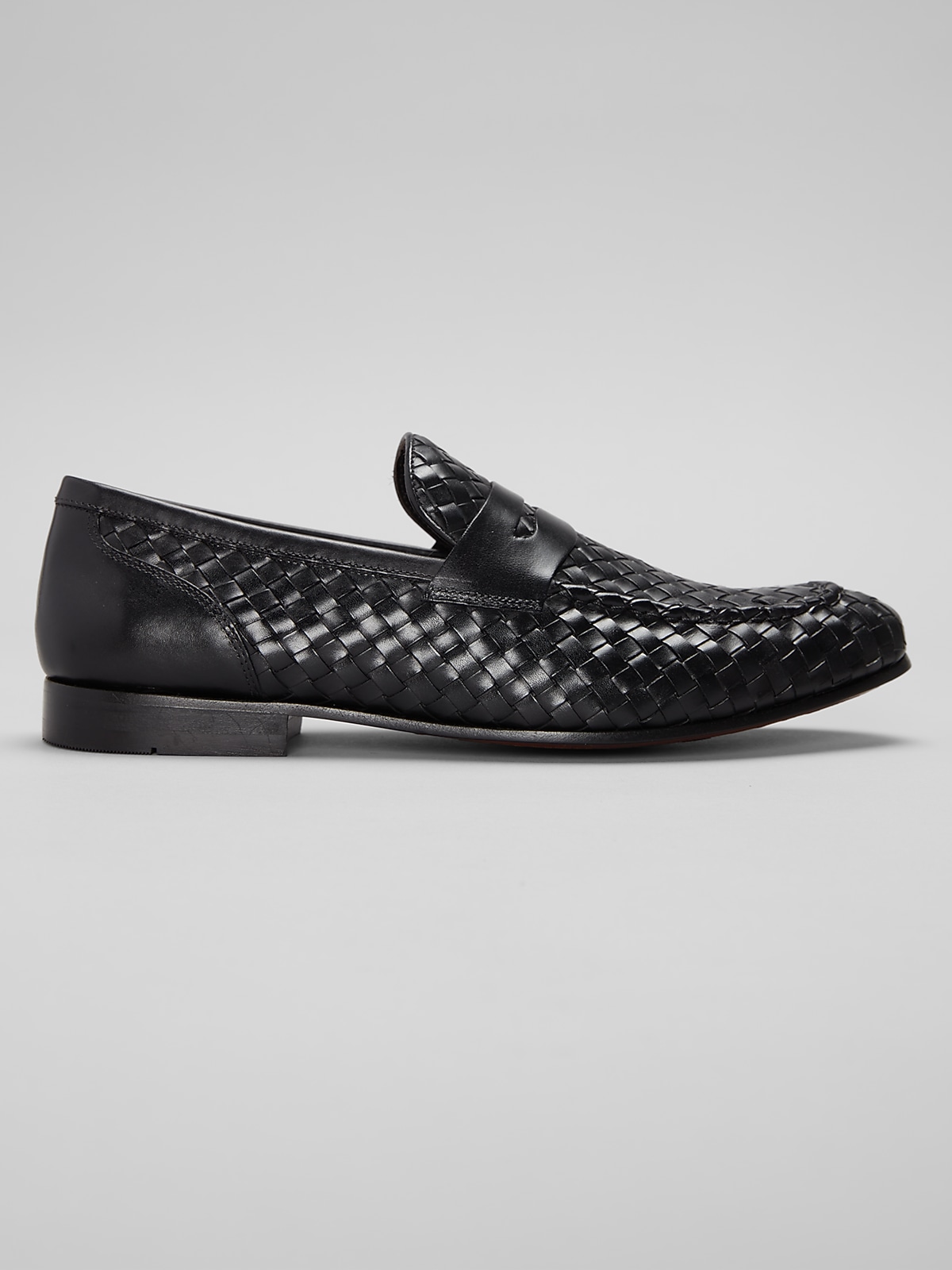 Belvedere Luce Woven Penny Loafers, Black | Loafers | Men's Wearhouse