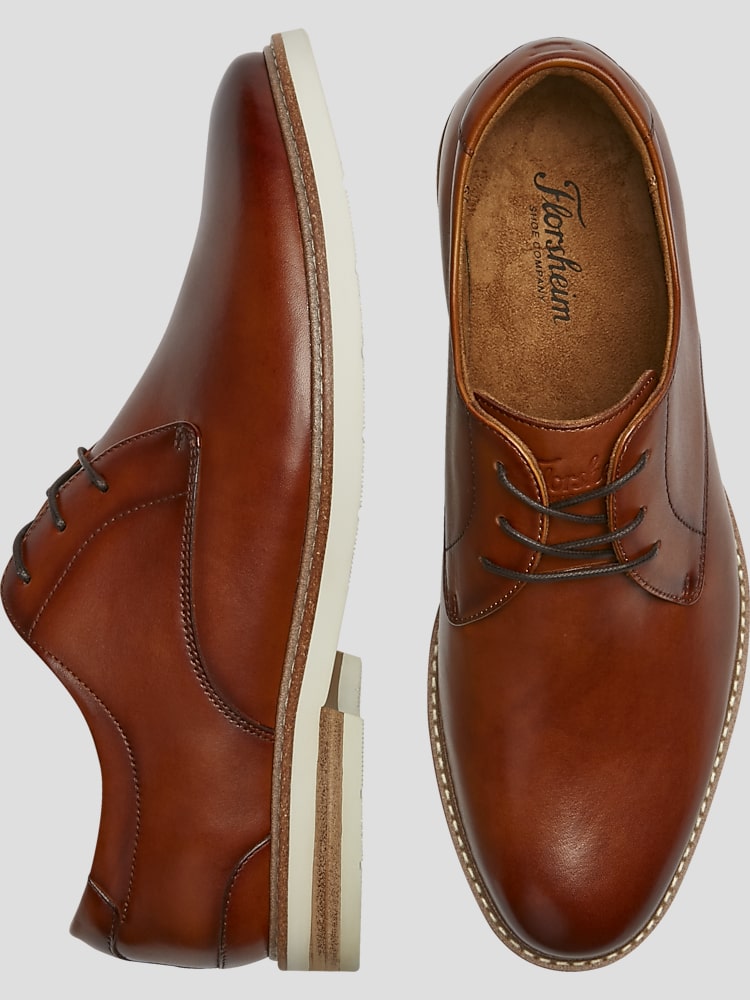 Florsheim Men s Capitol Plain Toe Lace Up Oxfords at Men s Wearhouse Cognac Tan Size 8.5 D Width