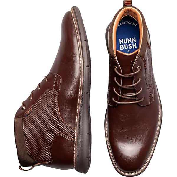 Nunn Bush Men's Chase Plain Toe Chukka Boots Brown - Size: 12 WIDE TMW42M512W03