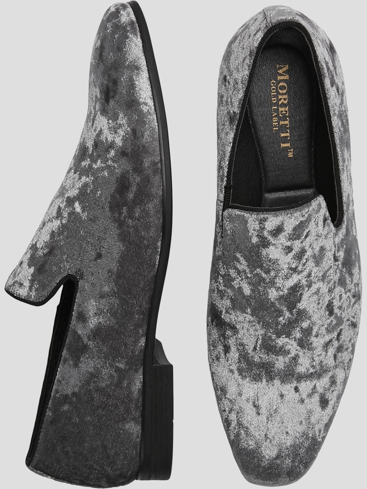 Silver velvet shoes deals