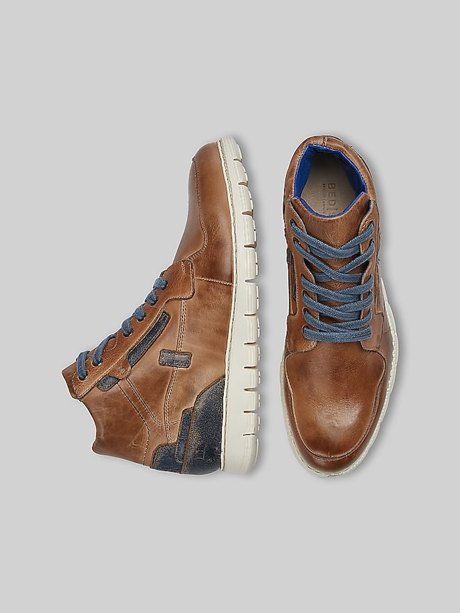 Bedstu Galahad Leather Moc Toe High-Top Sneakers