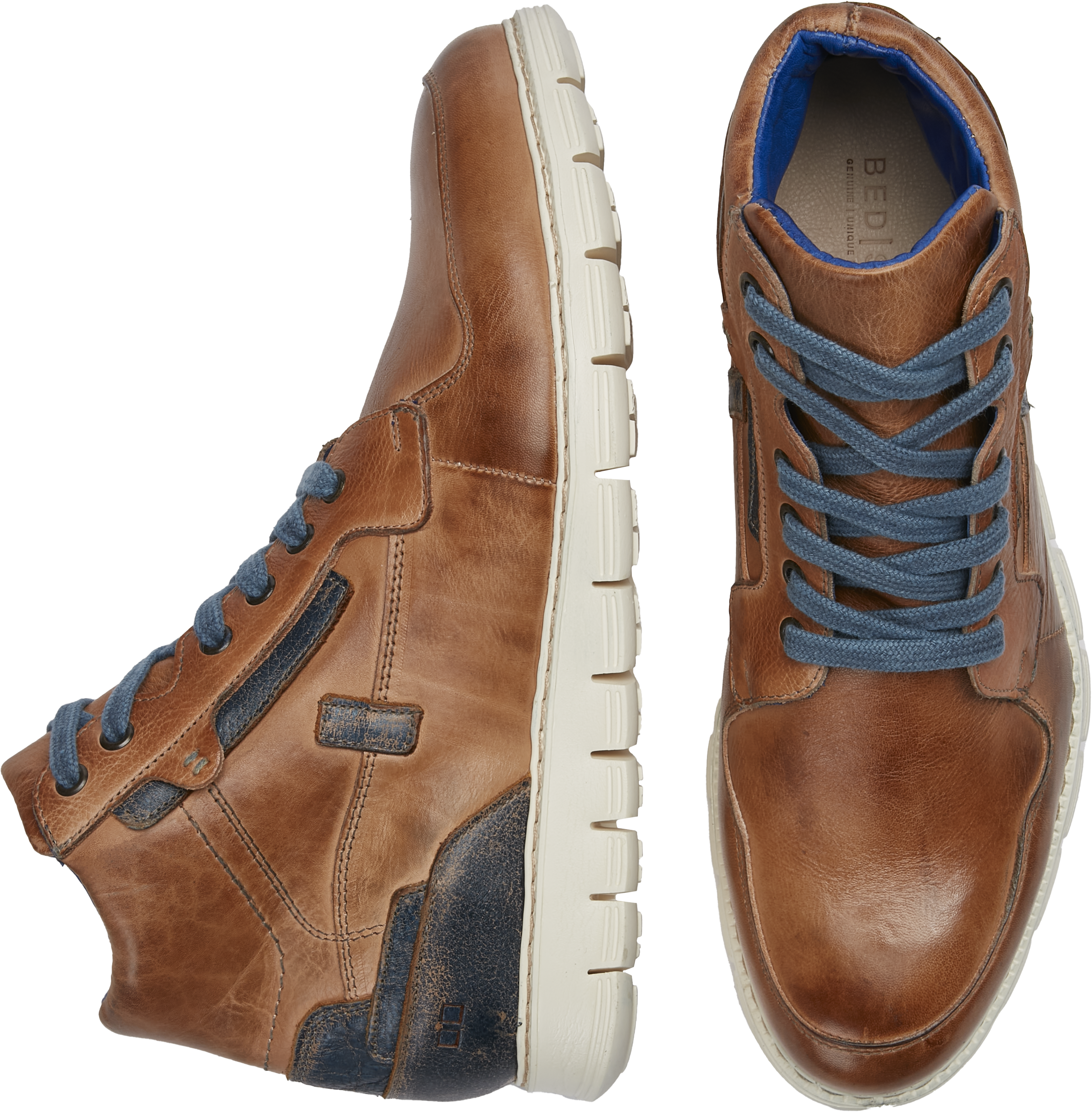 Galahad Leather Moc Toe High-Top Sneakers