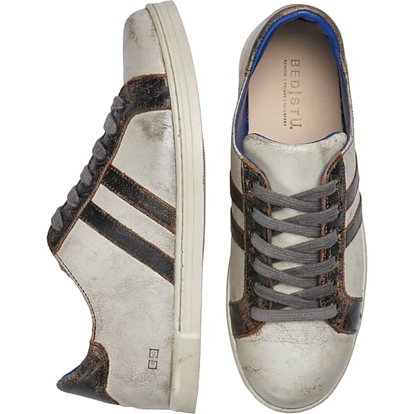 Bedstu Men's Lighthouse Leather Plain Toe Lace-up Sneakers Black/White - Size: 9 1/2 D-Width TMW42PA95414