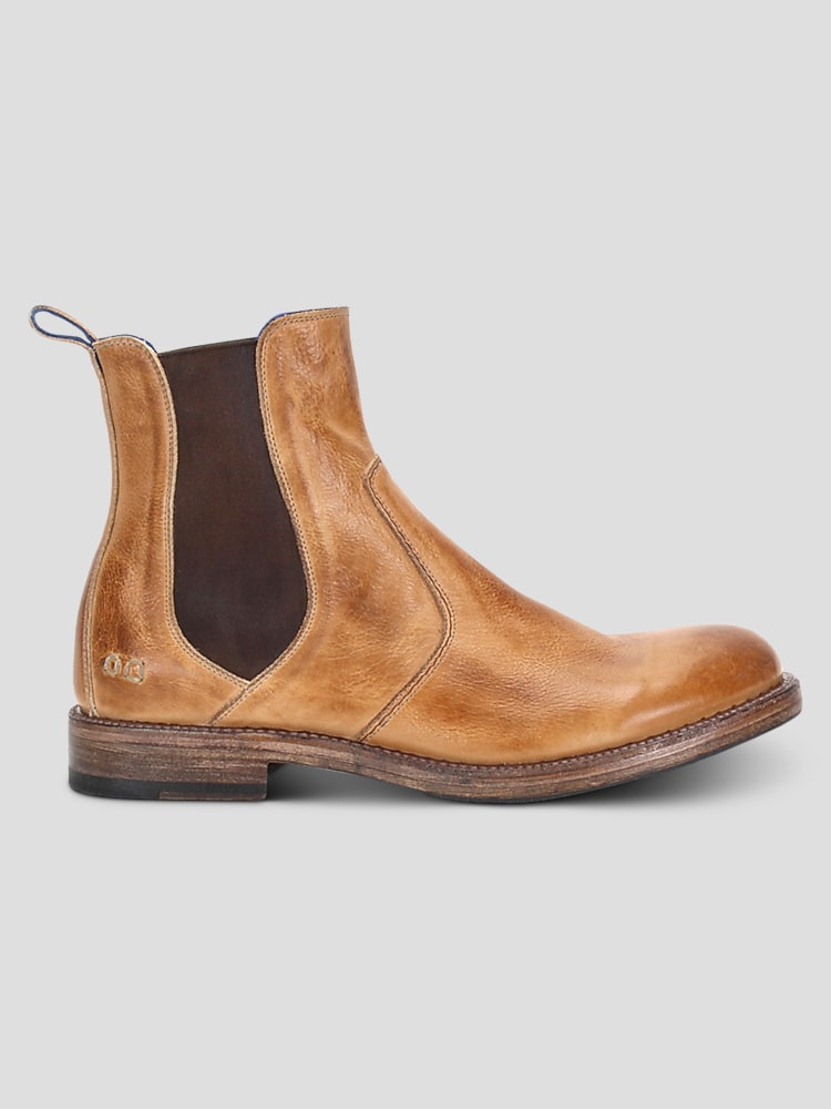 Bedstu Nando Leather Plain Toe Chelsea Boots, Cognac - Tan  display picture 2