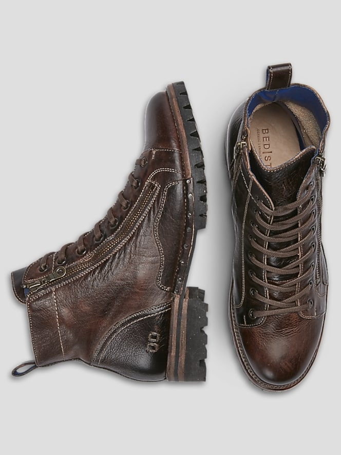 Bedstu Old Bowen Trek Leather Side Zip Lace-up Boots