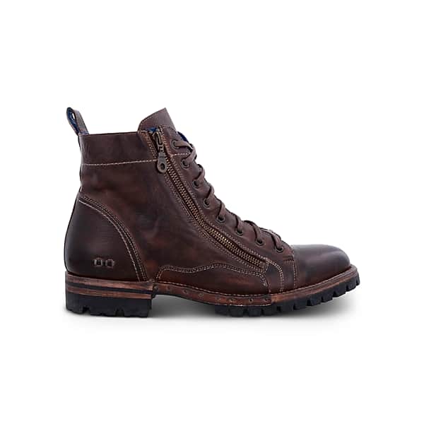 Bedstu Men's Old Bowen Trek Leather Side Zip Lace-up Boots Brown - Size: 11 D-Width