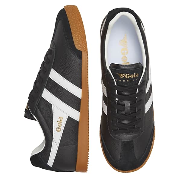 Gola Men's Harrier Leather Sneakers Blk/Wht/Wht - Size: 12 D-Width TMW42R720402
