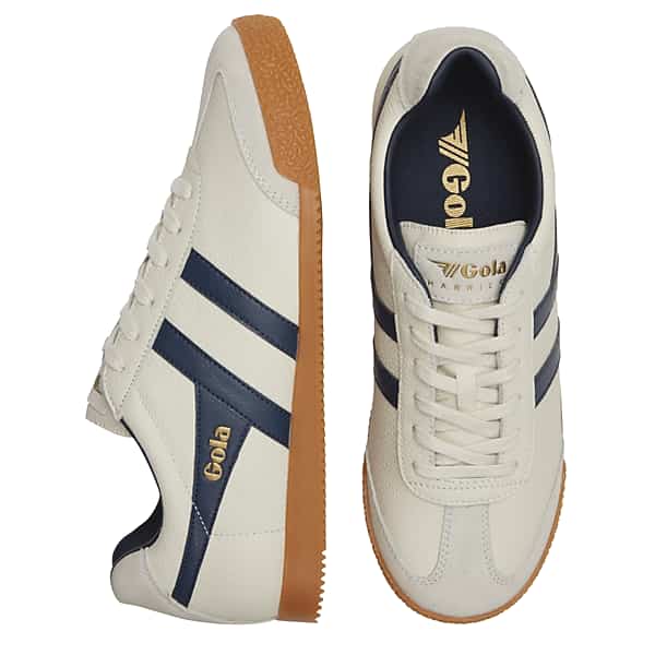 Gola Mens Harrier Leather Sneakers Off WhtNvyNvy