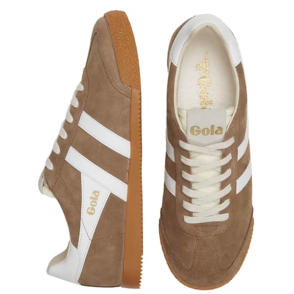 Gola Mens Elan Suede LaceUp Sneakers TabaccoWhite