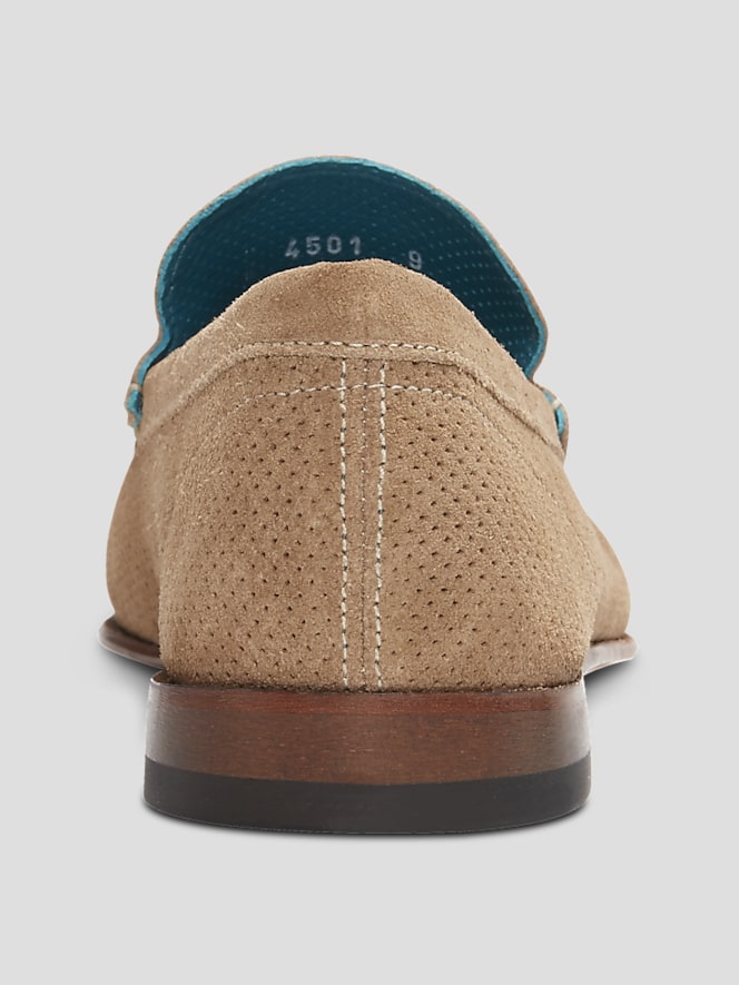 Giovacchini Diego Suede Perforated Moc Toe Loafers