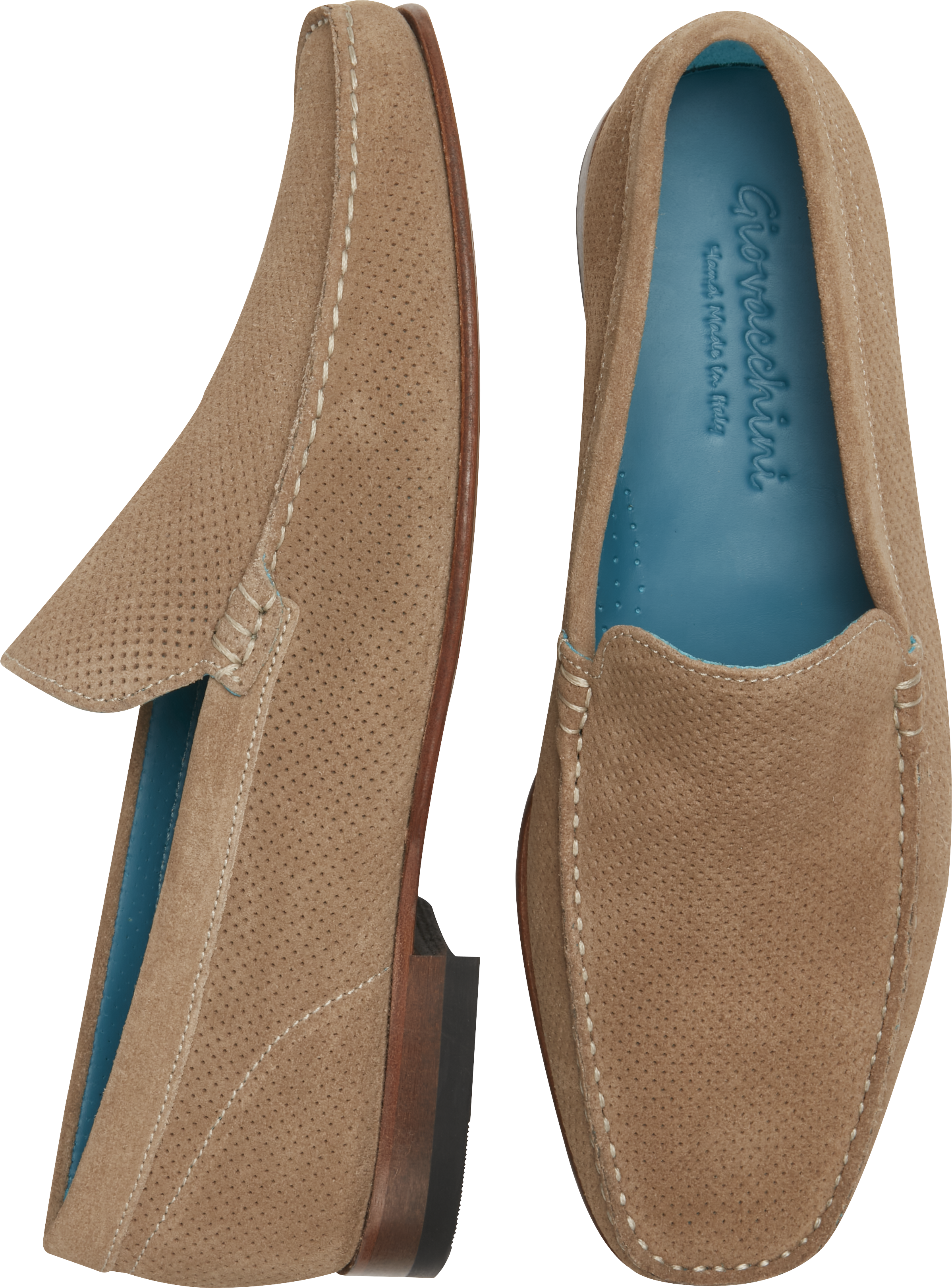 Diego Suede Perforated Moc Toe Loafers