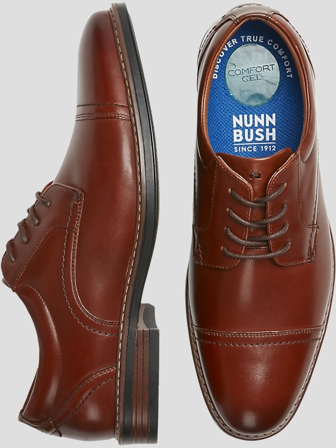 Nunn Bush Men's Centro Flex Cap Toe Oxfords , Cognac / Tan