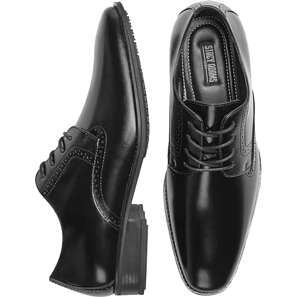 Stacy Adams Men's Ardell Leather Plain Toe Oxfords Black - Size: 8.5 WIDE TMW42RJ85W02