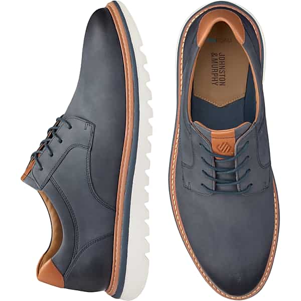 Johnston & Murphy Men's Braydon Plain Toe Oxfords Navy - Size: 8.5 D-Width TMW42RN85401