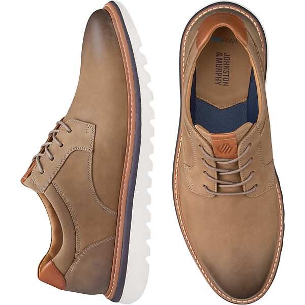 Johnston & Murphy Men's Braydon Plain Toe Oxfords Taupe - Size: 9 D-Width TMW42RN90407