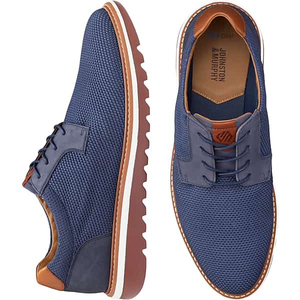 Johnston & Murphy Men's Braydon Knit Plain Toe Oxfords Navy - Size: 9.5 D-Width TMW42RP95401