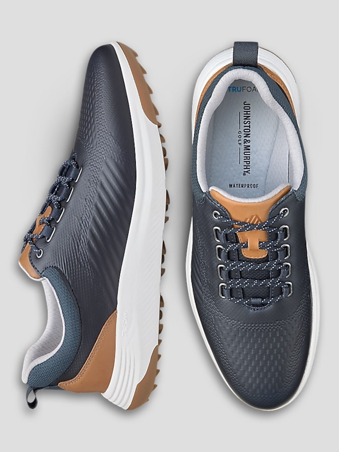 Johnston &Amp; Murphy Amherst Plain Toe U-Throat Golf Shoes