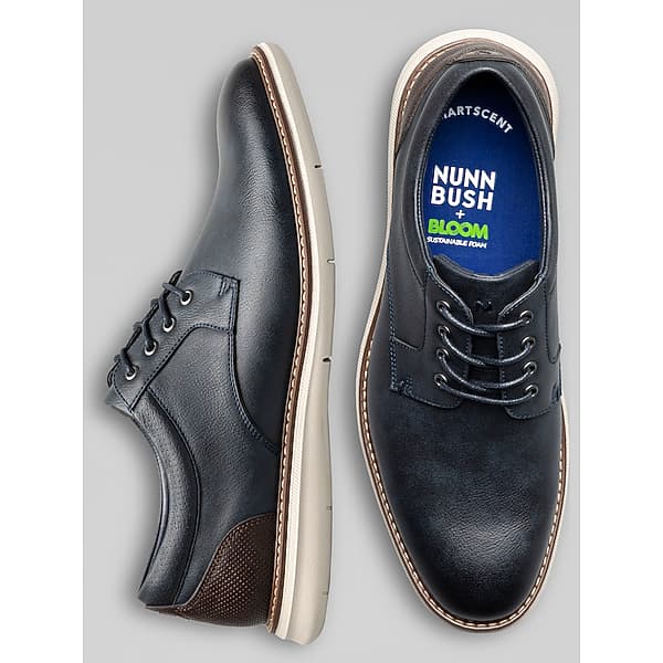 Nunn Bush Men's Chase Plain Toe Oxfords Navy - Size: 10.5 WIDE TMW42T905W01