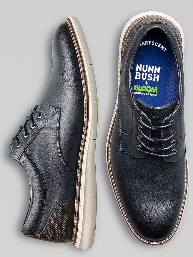 Nunn Bush Men's Chase Plain Toe Oxfords , Navy / Blue
