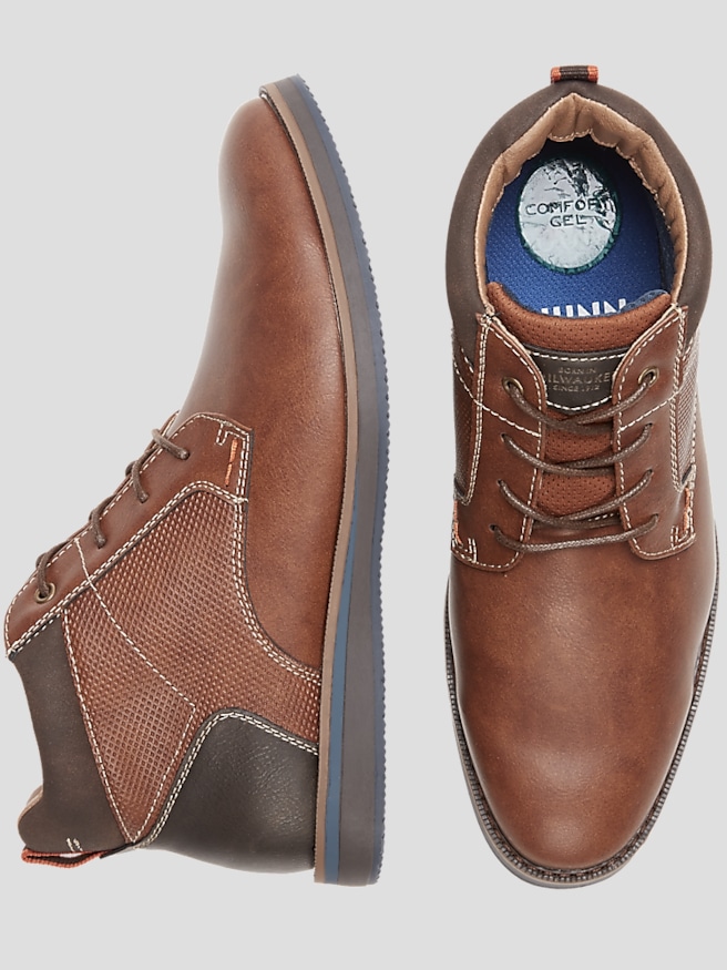 Nunn Bush Men's Circuit Plain Toe Lace-up Boots , Cognac / Tan