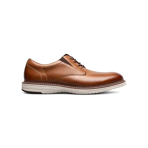 Nunn Bush Men's Griff Leather Plain Toe Oxfords Cognac - Size: 7 D-Width