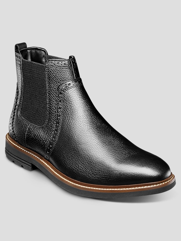 Nunn Bush Otis II Leather Plain Toe Chelsea Boots, Black | Boots