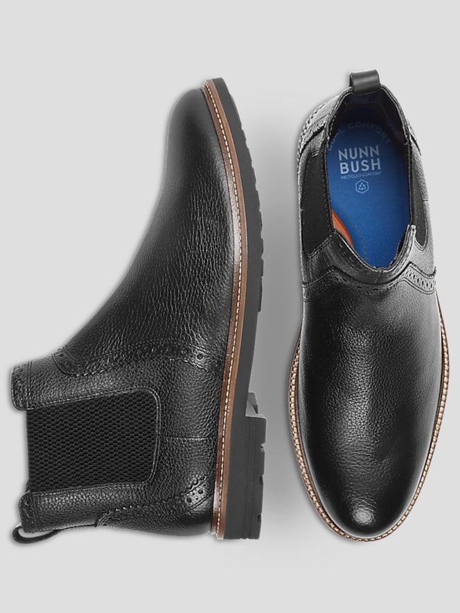 Nunn Bush Otis II Leather Plain Toe Chelsea Boots