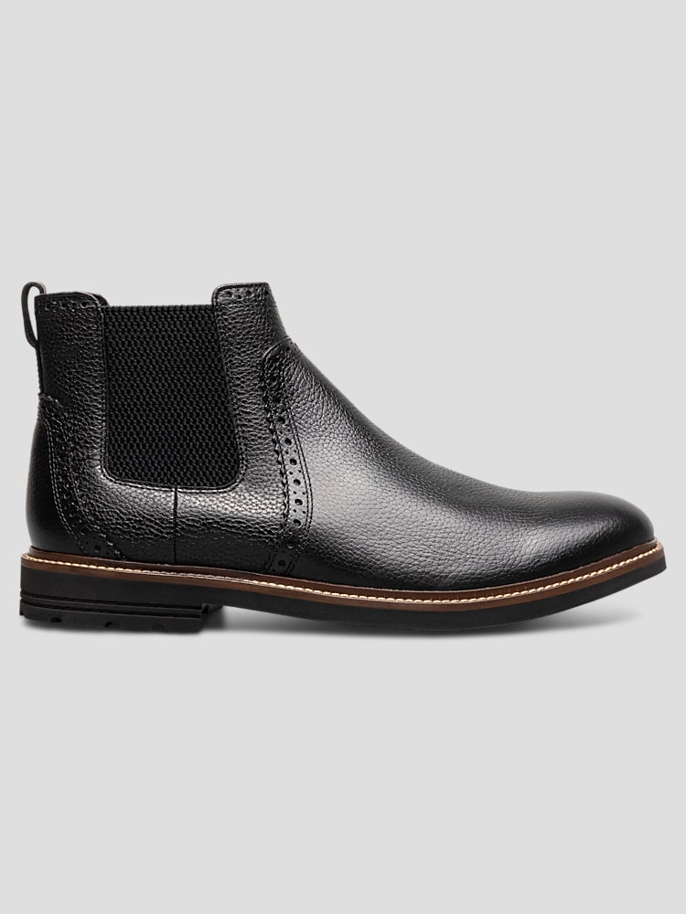 Nunn Bush Otis II Leather Plain Toe Chelsea Boots, Black | Boots