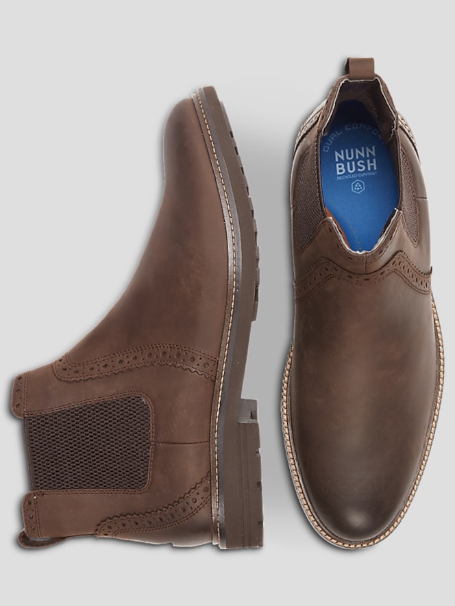 Nunn Bush Otis II Leather Plain Toe Chelsea Boots