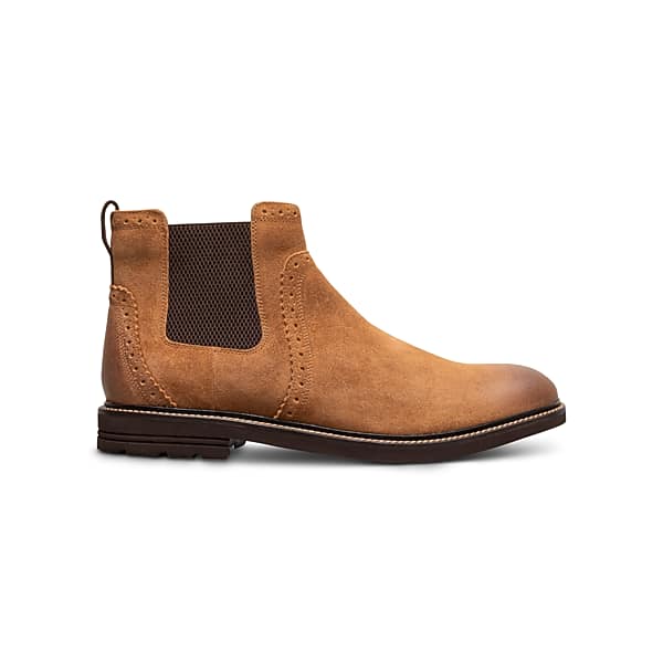 Nunn Bush Men's Otis II Suede Plain Toe Chelsea Boots Tan - Size: 7 1/2 D-Width