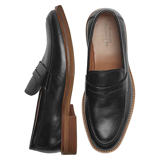 Vintage Foundry Men's Bradford Leather Penny Loafers Black - Size: 11 D-Width