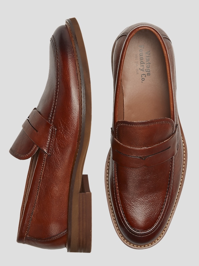 Vintage Foundry Men's Bradford Leather Penny Loafers , Tan