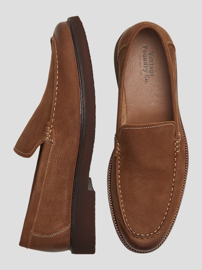 Vintage Foundry Men's Xander Leather Loafers , Cognac / Tan