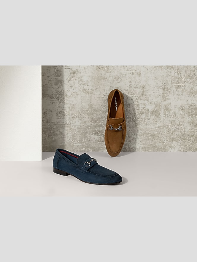 Donald Pliner Ted Suede Moc Toe Bit Loafers