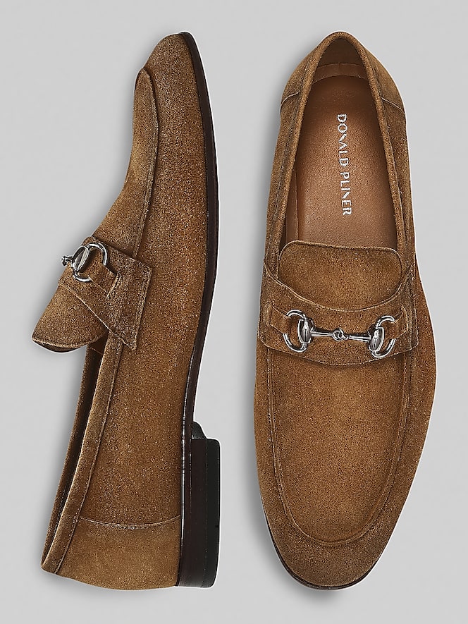 Donald Pliner Ted Suede Moc Toe Bit Loafers