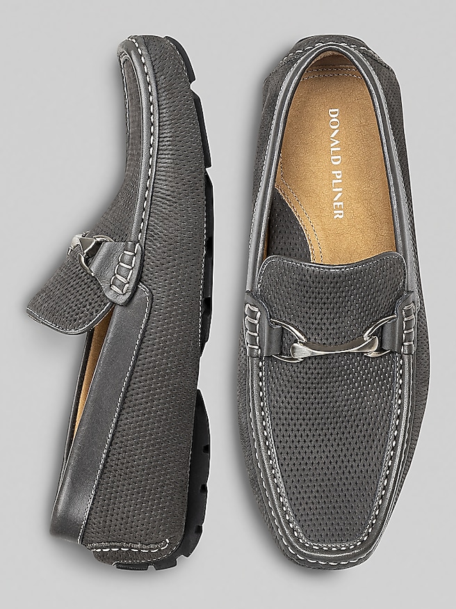 Donald Pliner Men's Dorion Moc Toe Bit Loafers , Gray