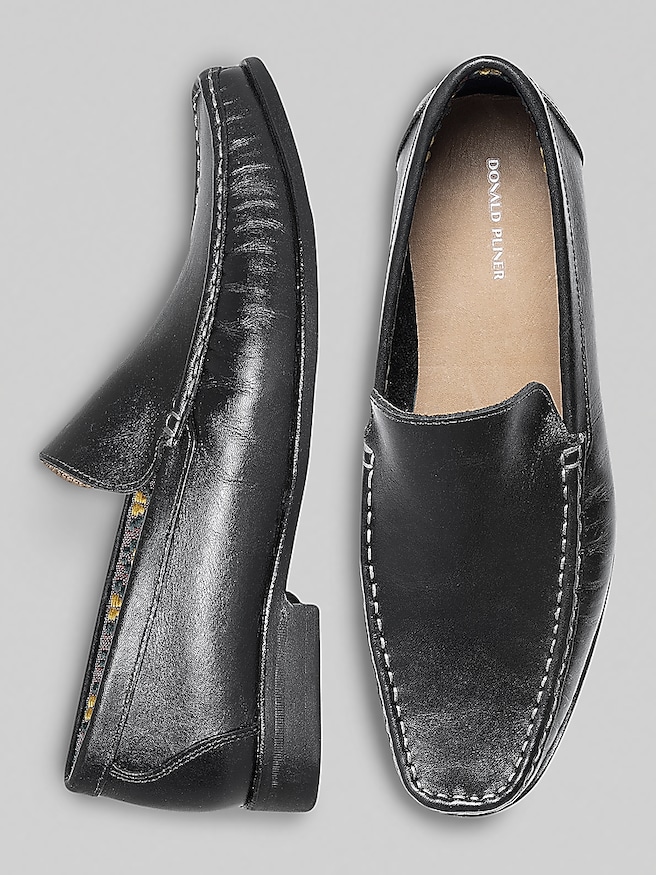 Donald Pliner Men's Reuben Moc Toe Loafers , Black