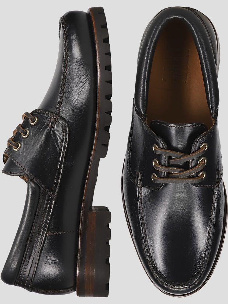 Frye Hudson Camp Moc Toe Loafers, Black - Size: 8.5 D 