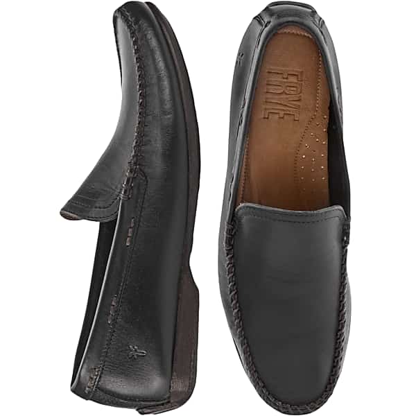 Frye Men's Lewis Leather Moc Toe Venetian Loafers Black - Size: 10 1/2 D-Width TMW42VL05402