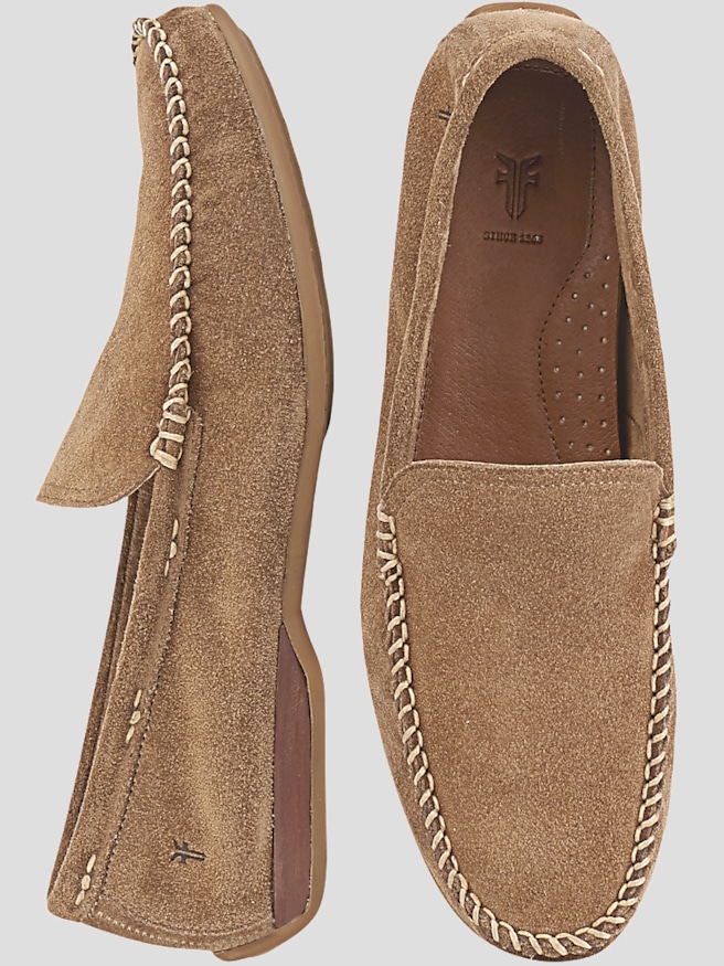 Frye Men's Lewis Suede Moc Toe Venetian Loafers , Tan