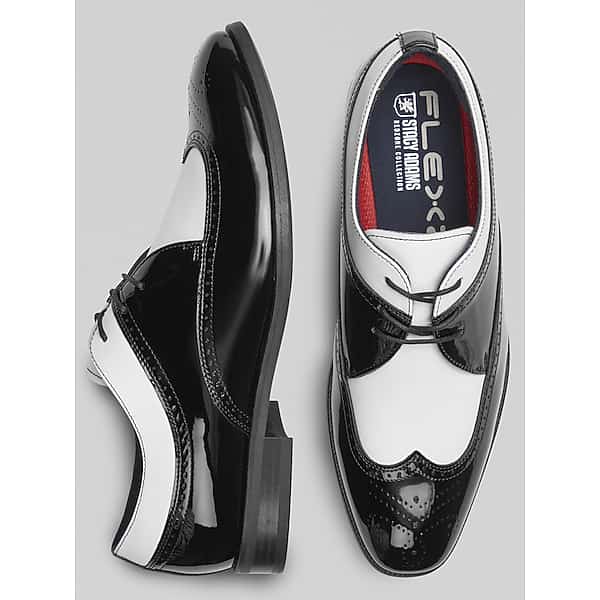 Stacy Adams Men's Dayton II Leather Wingtip Oxfords Black/White - Size: 7.5 D-Width TMW42VV75414