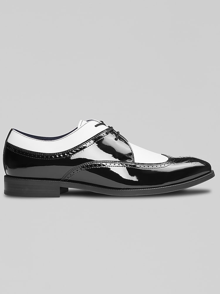Stacy Adams Dayton II Leather Wingtip Oxfords, Black/White  display picture 2