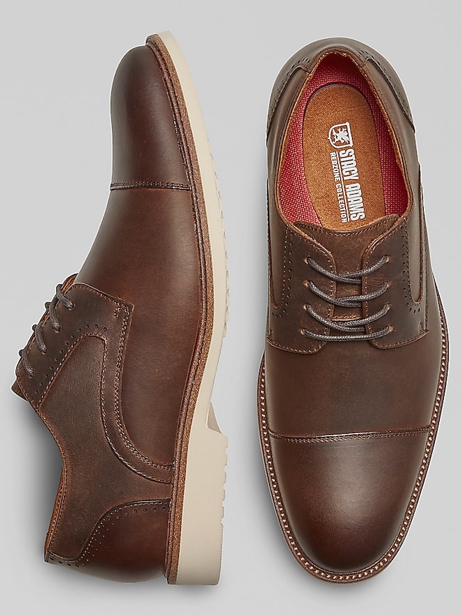 Stacy Adams Wesbridge Crazy Horse Leather Cap Toe Oxfords
